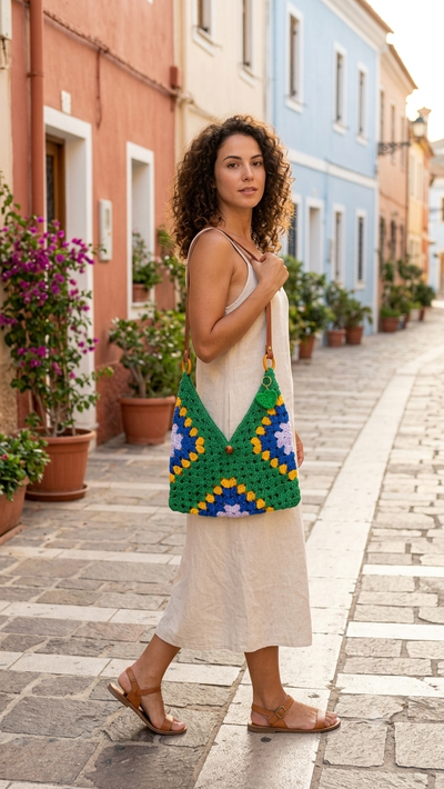 Bolsa de crochê tema copa 